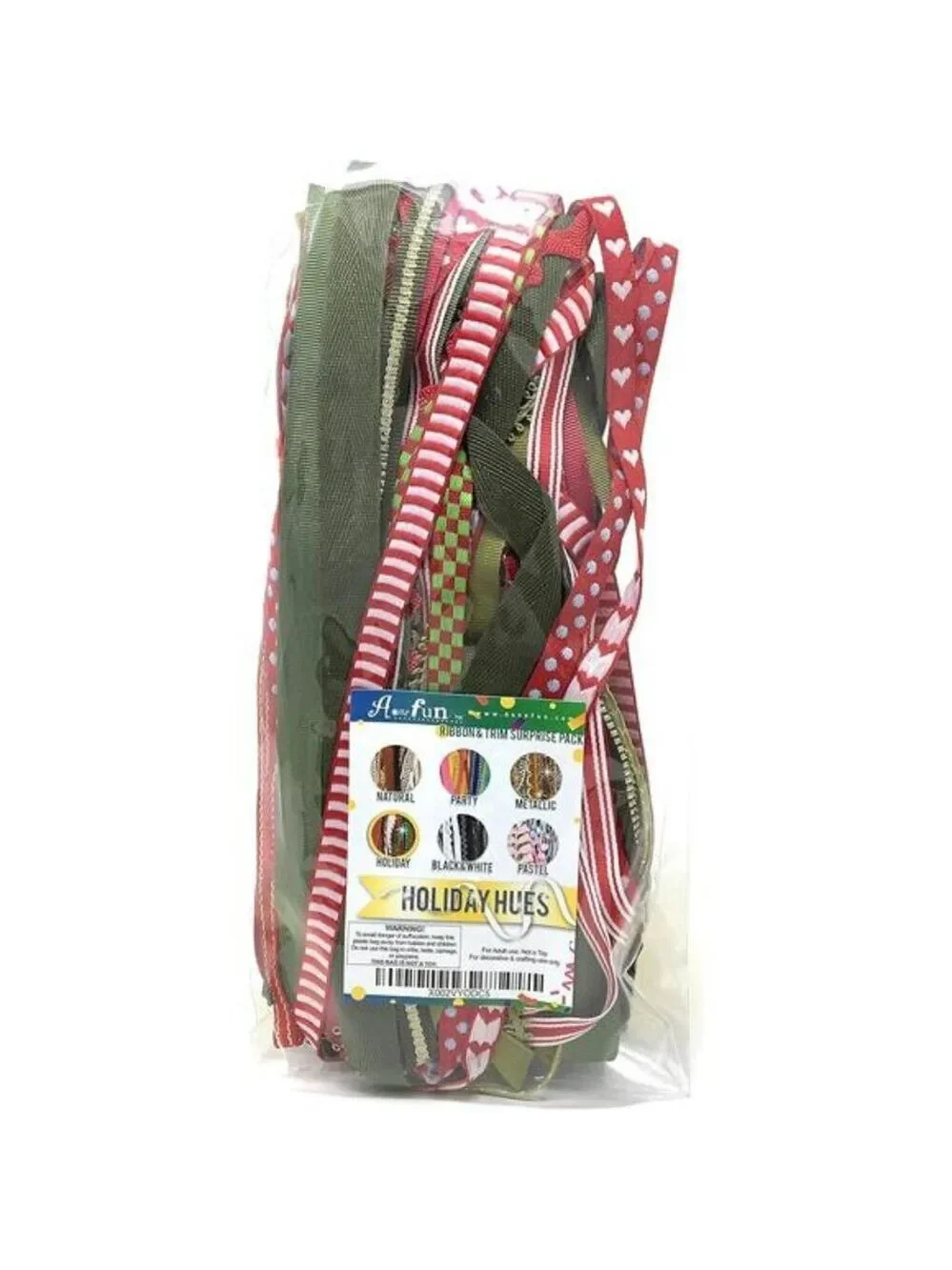 Christmas Ribbon Assortment 30 Yards Bulk Variety Pack for Crafts Gift Wrapping